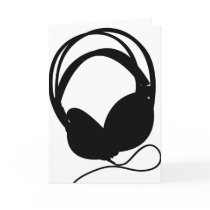 Headphone Silhouette Greeting Card