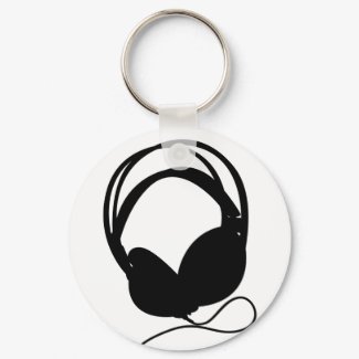 Headphone Silhouette Keychain keychain