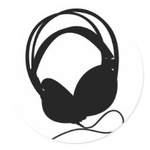Headphone Silhouette sticker Sheet by markmurphycreative Headphone Silhouette sticker Sheet
