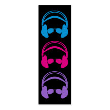 Headphone & Sunglasses Bookmark Business Card Template