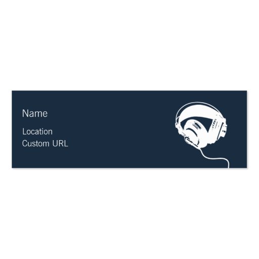 Headphones - Blue Business Card Templates (front side)