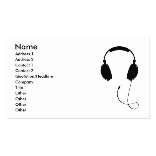 Headphones Business Card Template (front side)