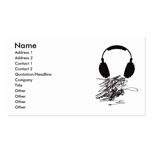 Headphones Business Cards (front side)