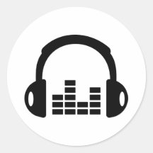 Headphones equalizer round sticker