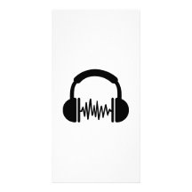 Headphones Frequency DJ Customized Photo Card