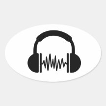 Headphones Frequency DJ Stickers