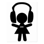 Headphones Jazz Music Post Cards