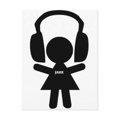 Headphones Jazz Music Post Cards