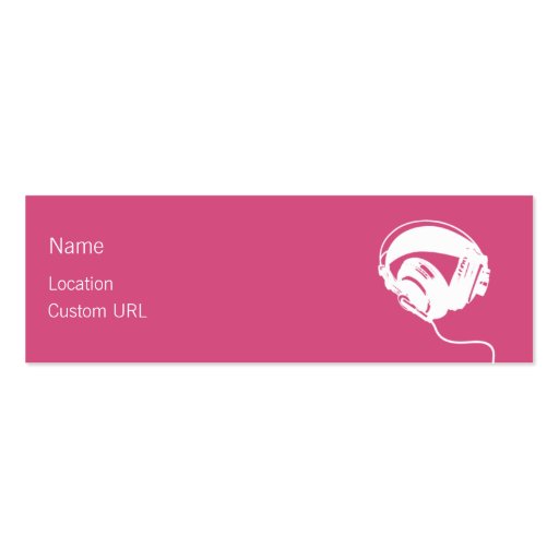 Headphones - Pink Business Card Template (front side)