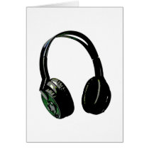 Headphones Pop Art Greeting Card