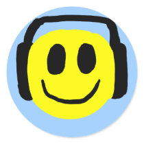Headphones Smiley  Sticker stickers