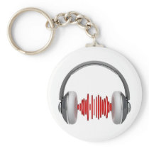 Headphones with sound waves keychain