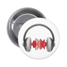 Headphones with sound waves pins