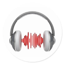 Headphones with sound waves stickers