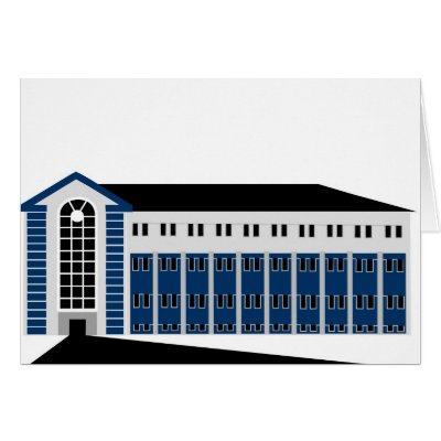 Headquarters - grey greeting card by lonvig