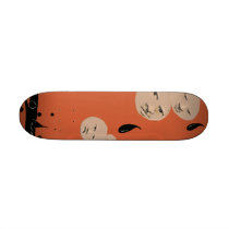 heads fall with  raindrops, skateboards
