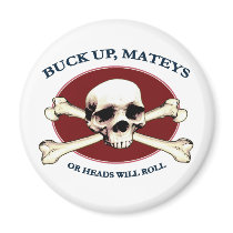 Heads Will Roll Pirate Skull Magnets