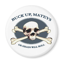 Heads Will Roll Pirate Skull Fridge Magnets