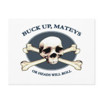 Heads Will Roll Pirate Skull Postcard