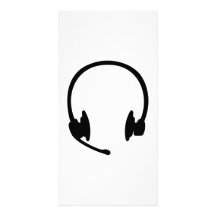 Headset headphones personalized photo card