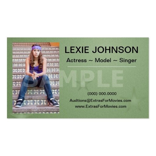 Headshot Business Cards - Models & Actors 2 Sided (front side)
