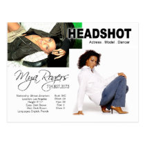 Headshot for Model | Actor postcards