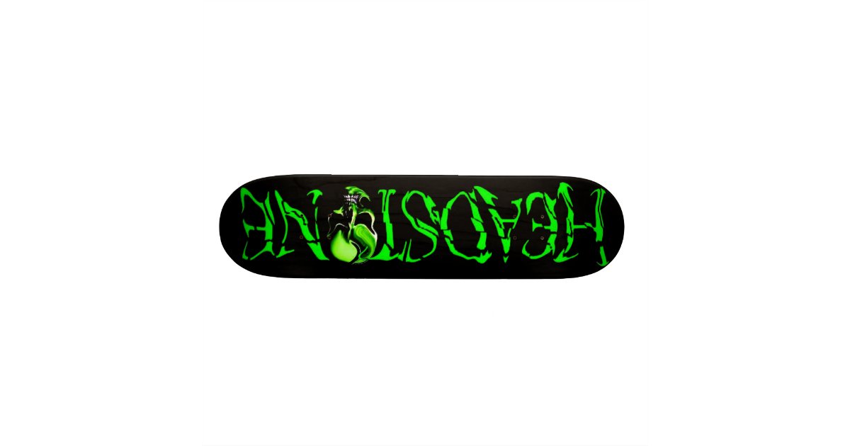 HEADSTONE Green Skull Logo Skateboard Zazzle