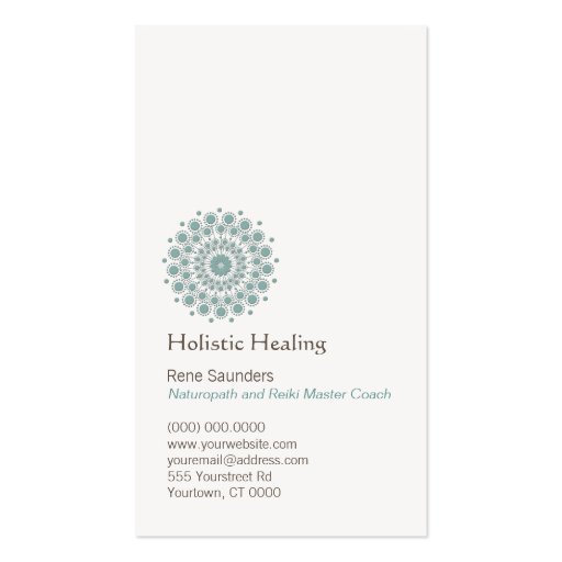 Healing Arts and Natural Healing Circle Logo Business Card Template (front side)
