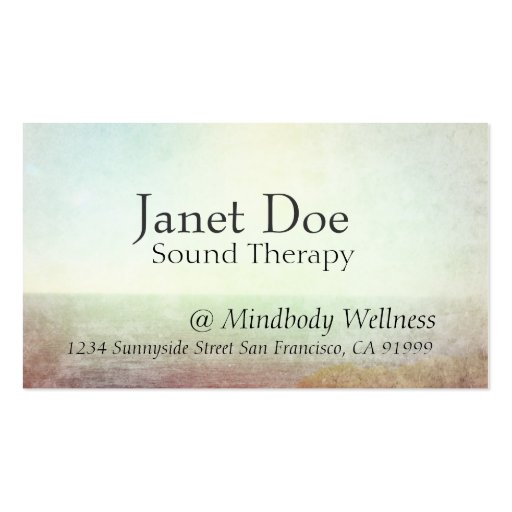 Healing Arts Massage Therapy Bodywork Business Car Business Card (back side)