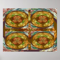 Healing Aura Cleaning : Golden Crystal Formations Posters