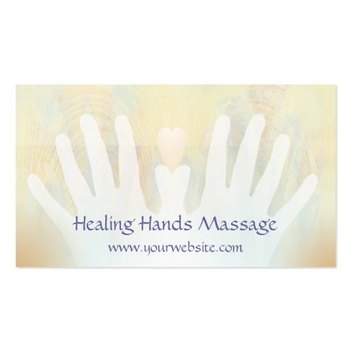 Healing Hands Massage Business Card (front side)