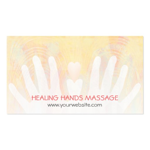 Healing Hands Massage Business Card (back side)