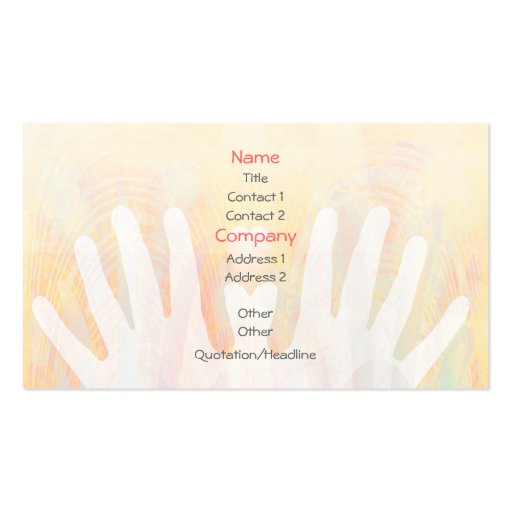 Healing Hands Massage Business Card (front side)