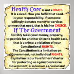 Health Care Is Not A Right! Poster
