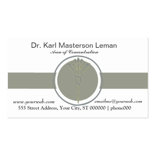 Health Doctors Office & Appointment Business Cards (front side)