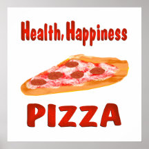 Health Happiness Pizza Poster