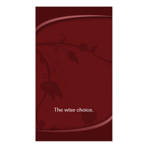Health Insurance Business Card Burgundy (front side)