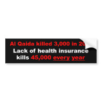 Health Insurance Reform Bumper Sticker bumper stickers