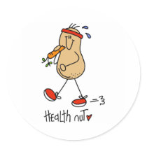 Health Nut Round Stickers