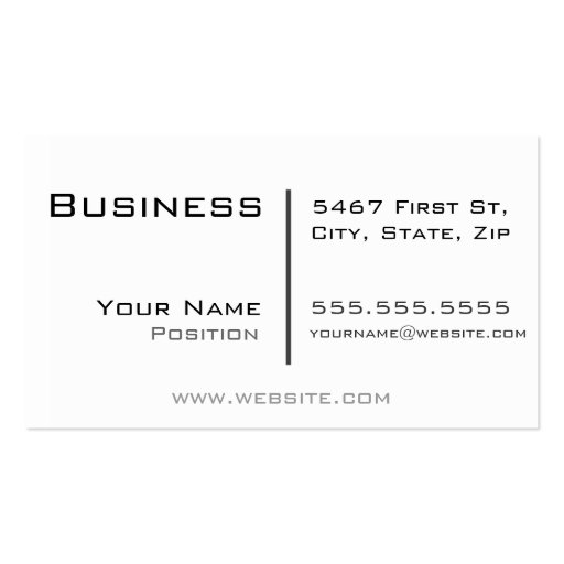 Health Professional Business Card (back side)