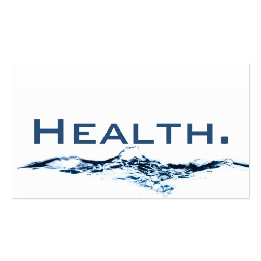 Health Professional Business Card- H2O No.1 (front side)