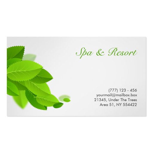 health, spa and beauty business card