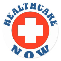 Healthcare Now! stickers by lunchpail Healthcare Now! stickers