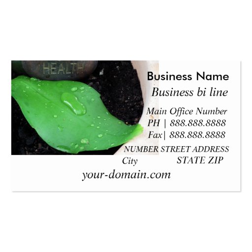 Healthy Business Card (back side)