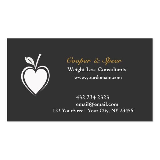 Healthy Heart  Dietitian Nutritionist Business Business Cards (front side)