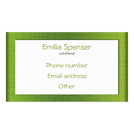 Healthy life  business card (back side)