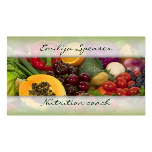 Healthy life  business card (front side)