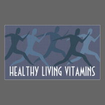 "Healthy Living Vitamins" Blue business cards