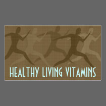 "Healthy Living Vitamins" Sepia business cards