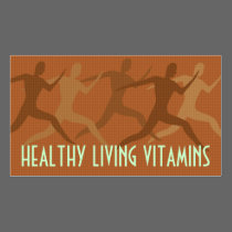 "Healthy Living Vitamins" Tan business cards